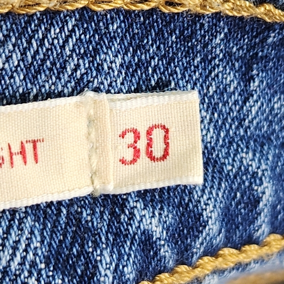 Levi's Premium 70s High Rise Slim Straight Leg Cotton Denim Blue Jeans Size 30 - Picture 8 of 13